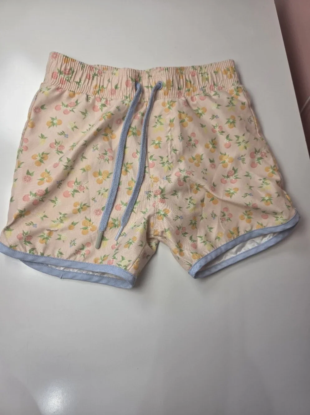 Minnow Pastel Citrus Print Swim Trunks Boys Size 7/8